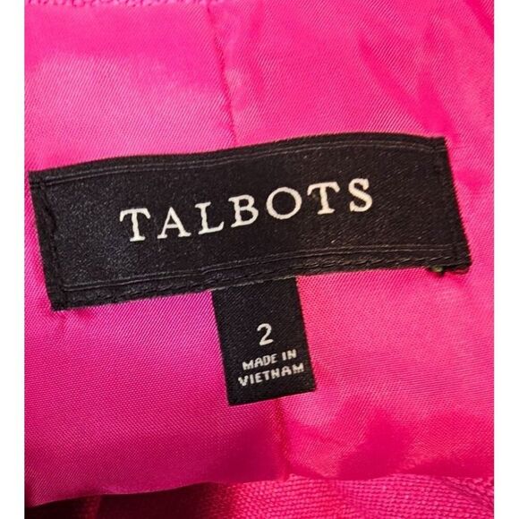 Talbots Womens 2 Pink Linen Three Button Blazer - Picture 12 of 13